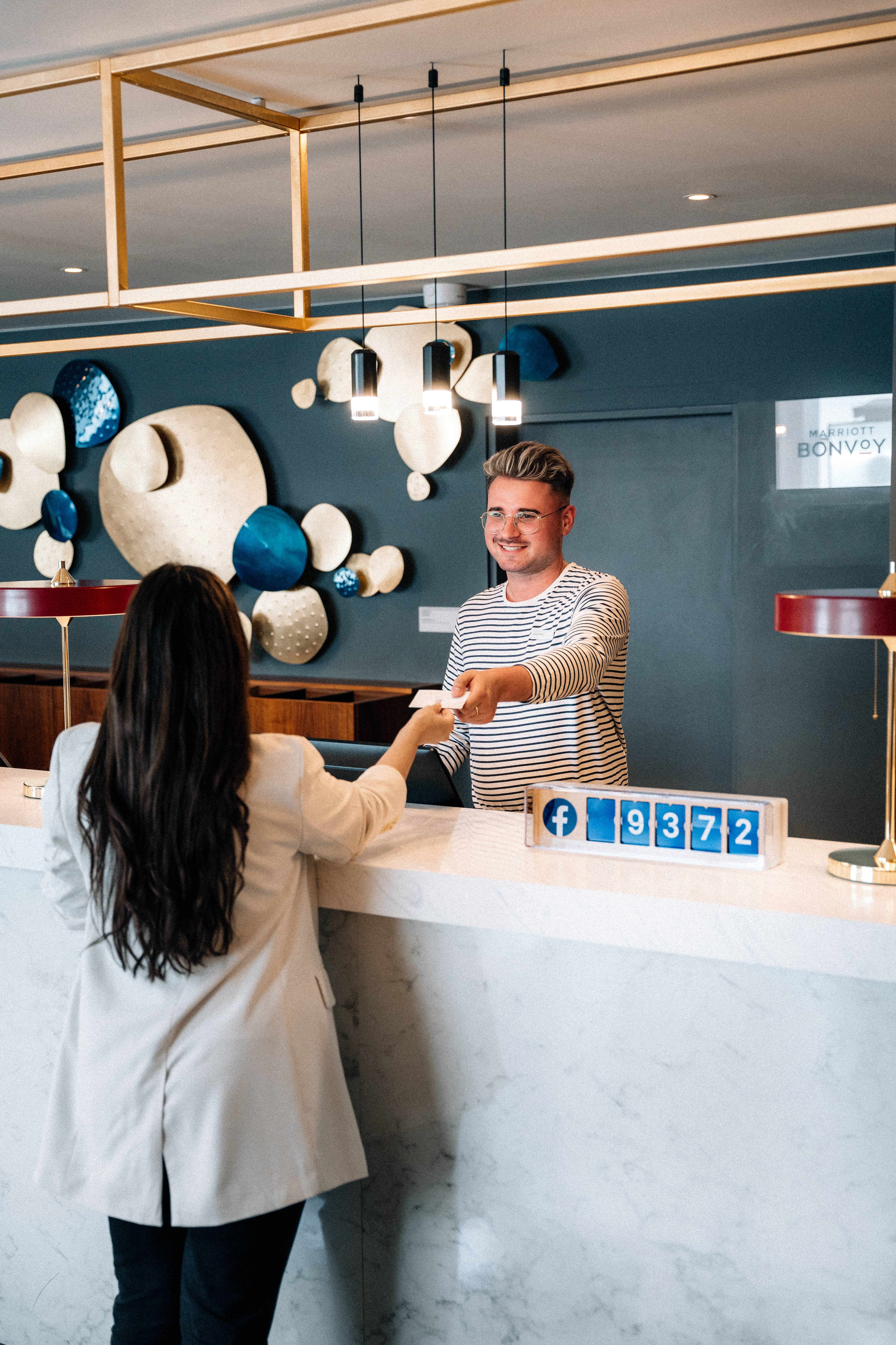 Smiirl Instagram Counter in a hotel lobby