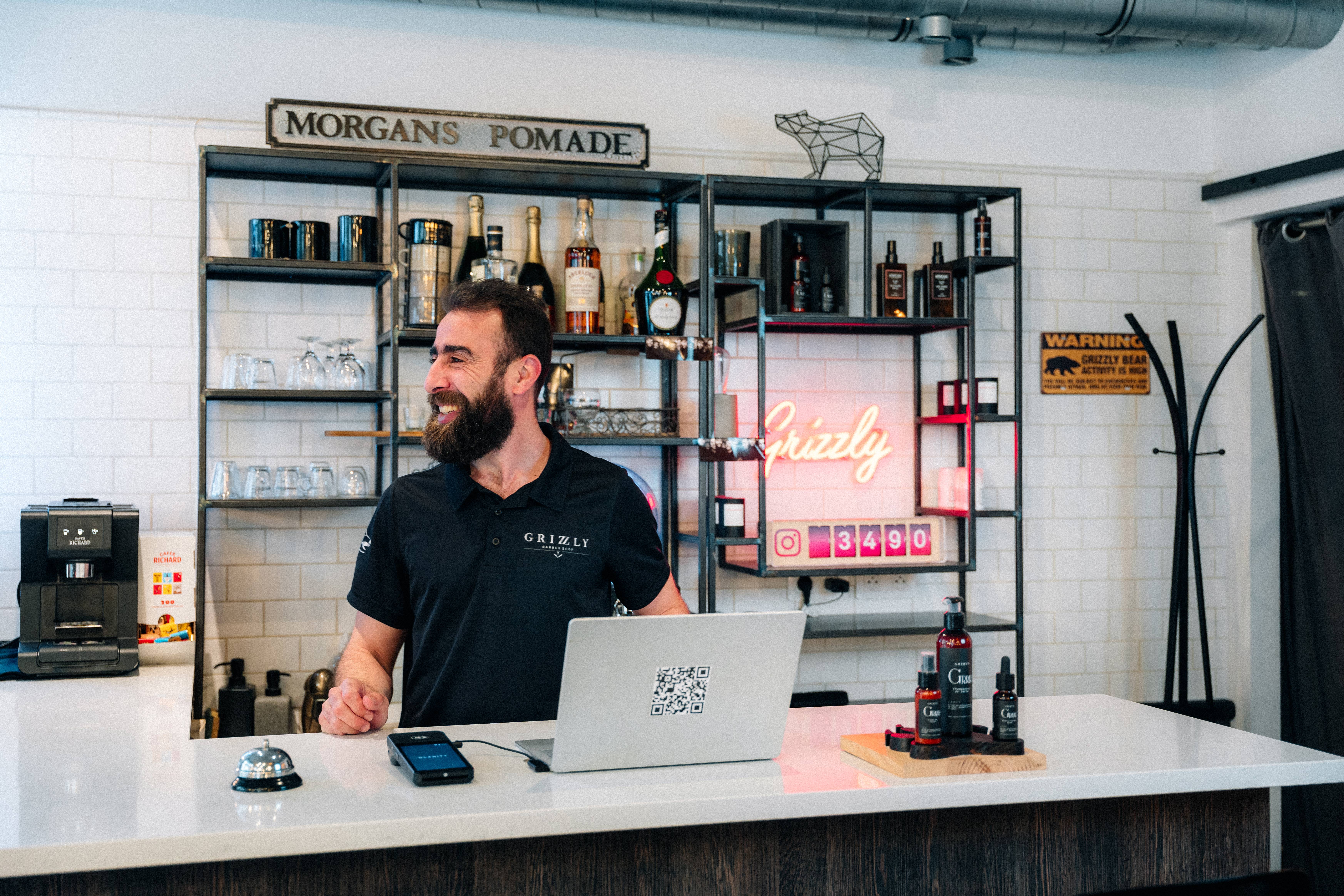 Smiirl Instagram Counter in a barber shop