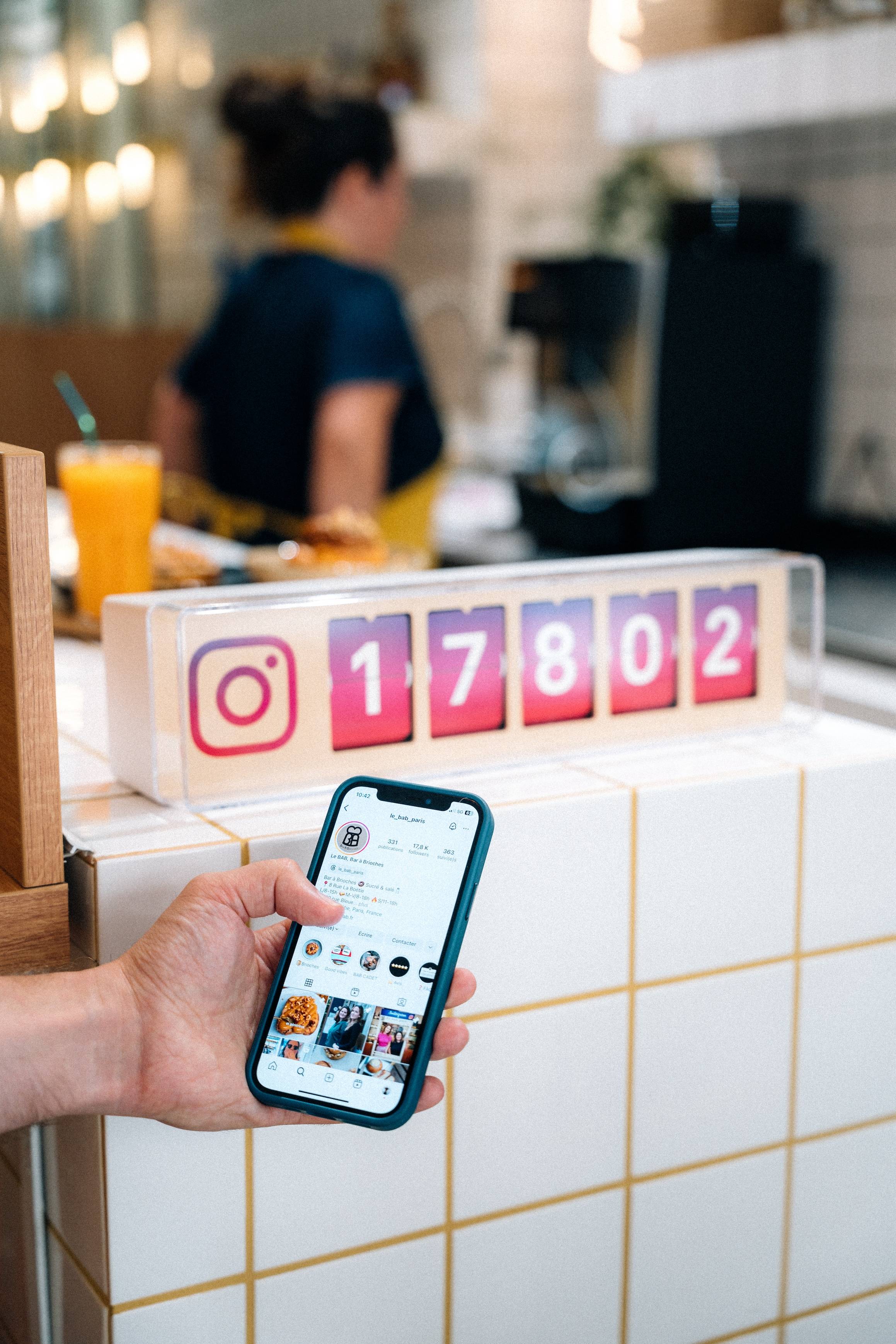 Smiirl Instagram Counter on a shelf
